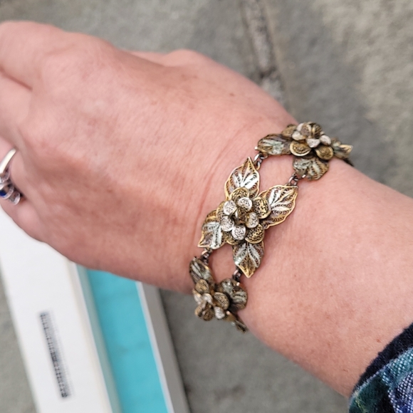 MCM Filigree linked floral rosette bracelet Spritzer & Fuhrmann - Picture 11 of 16